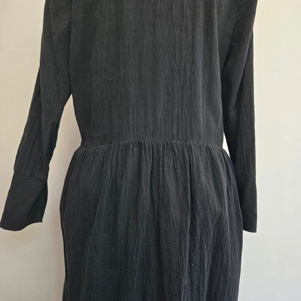 Standard James Perse Shirt Dress Gray Long Sleeve Cotton Casual Women Large - Picture 8 of 14